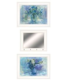 "Bath Relax" 3-Piece Vignette By Tracy Owen-Cullimore, Ready to Hang Framed Print, Black Frame (Color: White Frame)
