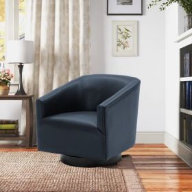 Garland Midnight Blue Wood Base Swivel Chair (Color: midnight blue)