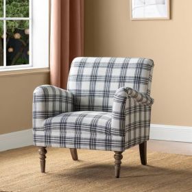 Picchu Amchair,PLAID NAVY (Color: Black)