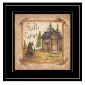 "Bath House" by Mary Ann June, Ready to Hang Framed Print, White Frame (Color: Black Frames)