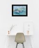 "Dockside" By Tracy Owen-Cullimore, Ready to Hang Framed Print, Black Frame