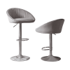 Zen Zone Modern Adjustable Counter Height Bar Stools/Dining Chairs With Back and Footrest, Emerald Flannelette, Set of 2