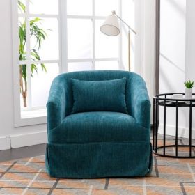 360-degree Swivel Accent Armchair Linen Blend Grey (Options: Blend Green)
