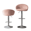 Zen Zone Modern Adjustable Counter Height Bar Stools/Dining Chairs With Back and Footrest, Emerald Flannelette, Set of 2