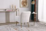 Modern Mid Century Chair velvet Sherpa Armchair for Living Room Bedroom Office Easy Assemble