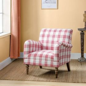 Picchu Amchair,PLAID NAVY (Color: Red)