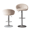 Zen Zone Modern Adjustable Counter Height Bar Stools/Dining Chairs With Back and Footrest, Emerald Flannelette, Set of 2