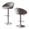Zen Zone Modern Adjustable Counter Height Bar Stools/Dining Chairs With Back and Footrest, Emerald Flannelette, Set of 2