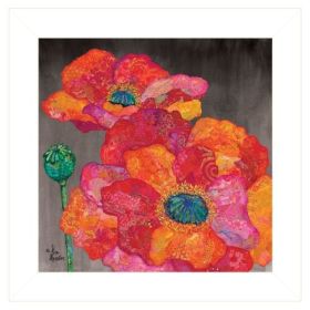"Blooms on Black I" by Lisa Morales, Ready to Hang Framed Print, Black Frame (Option: White Frame II)
