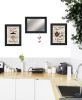 "Enjoy Tea Time" 3-Piece Vignette By Trendy Decor 4U, Ready to Hang Framed Print, Black Frame