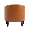 COOLMORE Accent Chair with Ottoman, Mid Century Modern Barrel Chair Upholstered Club Tub Round Arms Chair for Living Room