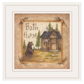 "Bath House" by Mary Ann June, Ready to Hang Framed Print, White Frame (Color: White Frames)