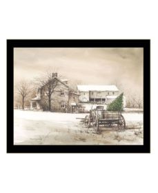 "Bringing Home the Tree" by Artisan John Rossini, Ready to Hang Framed Print, Black Frame (Color: Black Frame)