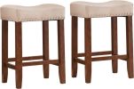 COOLMORE Bar Stools with Back and Footrest Counter Height Bar Chairs 2PC /SET