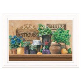 "Antiques & Herbs" by Artisan Ed Wargo, Ready to Hang Framed Print, Black Frame (Option: Herbs White Frame)