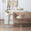 Zen Zone Modern Adjustable Counter Height Bar Stools/Dining Chairs With Back and Footrest, Emerald Flannelette, Set of 2