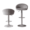 Zen Zone Modern Adjustable Counter Height Bar Stools/Dining Chairs With Back and Footrest, Emerald Flannelette, Set of 2