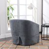 360-degree Swivel Accent Armchair Linen Blend Grey