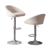 Zen Zone Modern Adjustable Counter Height Bar Stools/Dining Chairs With Back and Footrest, Emerald Flannelette, Set of 2