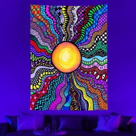 Luminous Psychedelic Tapestry Background Fabric (Option: Skull 7-150x 130cm)