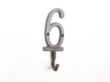 Cast Iron Number 8 Wall Hook 6"" (Numbers: Number 6)