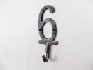 Rustic Silver Cast Iron Number 7 Wall Hook 6""
