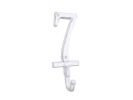 Whitewashed Cast Iron Number 9 Wall Hook 6""