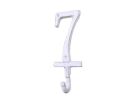 Whitewashed Cast Iron Number 9 Wall Hook 6""