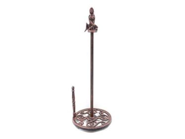Country Rooster Paper Towel Holder (Options: Rustic Copper Mermaid)