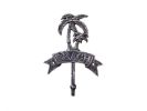 Rustic Silver Cast Iron Palm Tree Beach Hook 8""