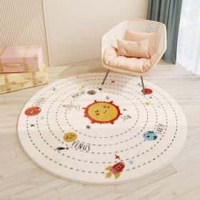 Cartoon Style Children's Room Cashmere Carpet Round (Option: Solar System-160 Ã— 160cm Cashmere)