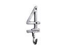 Rustic Silver Cast Iron Number 7 Wall Hook 6""