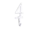 Whitewashed Cast Iron Number 9 Wall Hook 6""