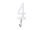 Whitewashed Cast Iron Number 9 Wall Hook 6""