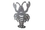 Rustic Dark Blue Whitewashed Cast Iron Lobster Trivet 11""