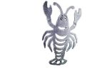 Rustic Dark Blue Whitewashed Cast Iron Lobster Trivet 11""