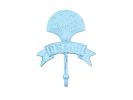 Rustic Silver Cast Iron Palm Tree Beach Hook 8""