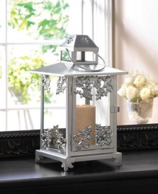 White Moroccan Style Lantern (Options: Silver Scrollwork)