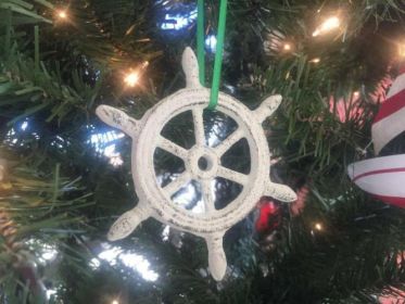 Christmas Ornament Wall Sign (Options: Whitewashed Ship Wheel)