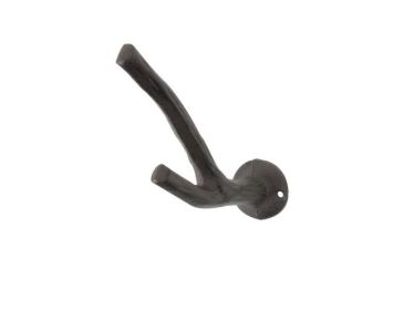 Cast Iron Tree Branch Double Decorative Metal Wall Hooks 5"" (Option: Cast Iron)