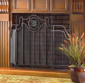 GOLD FLEUR-DE-LIS FIREPLACE SCREEN (Option: Tuscan)