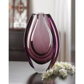 Azure Blue Art Glass Vase (Options: Wild Orchid)